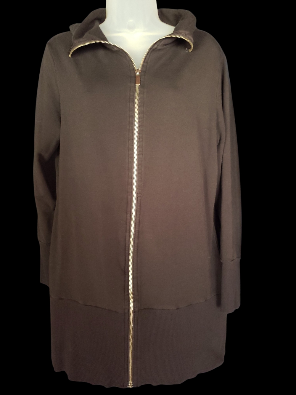 Talbots Black Zip-Up Jacket with Metal Teeth